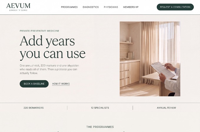Aevum Longevity Clinic member portal