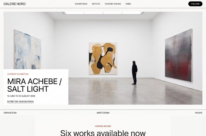 Galerie Nord private art viewing website