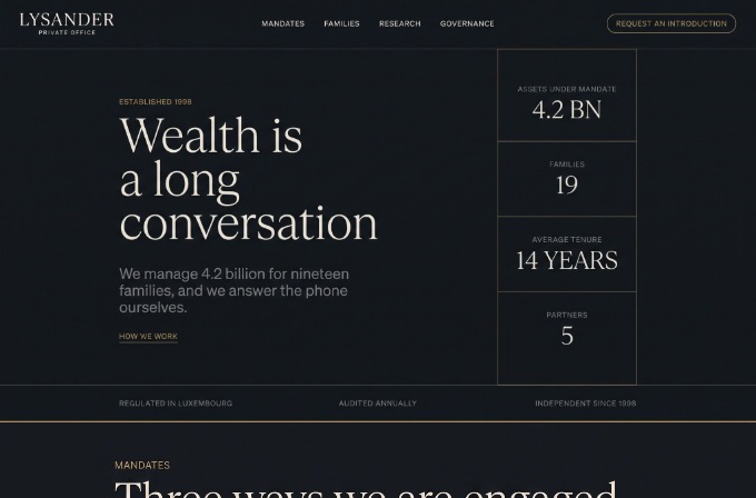 Lysander Private Office family wealth portal